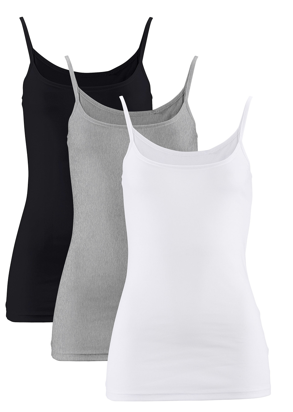 Потник (опаковка с 3 бр.)-Бяло + Светло сиво меланж + Черно-bpc bonprix collection