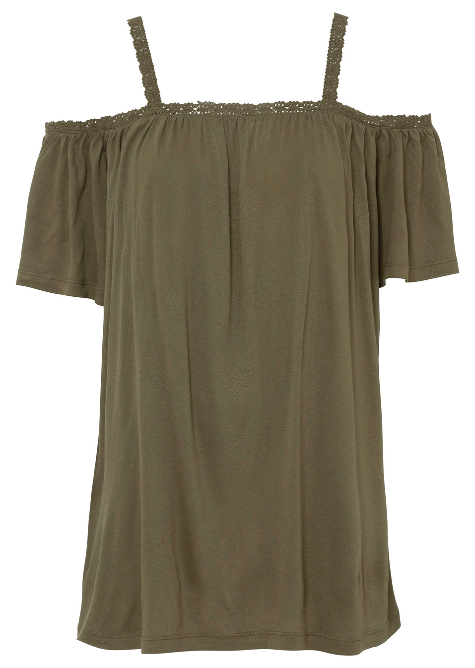 Блуза с дантела-Масленозелено тъмно-RAINBOW