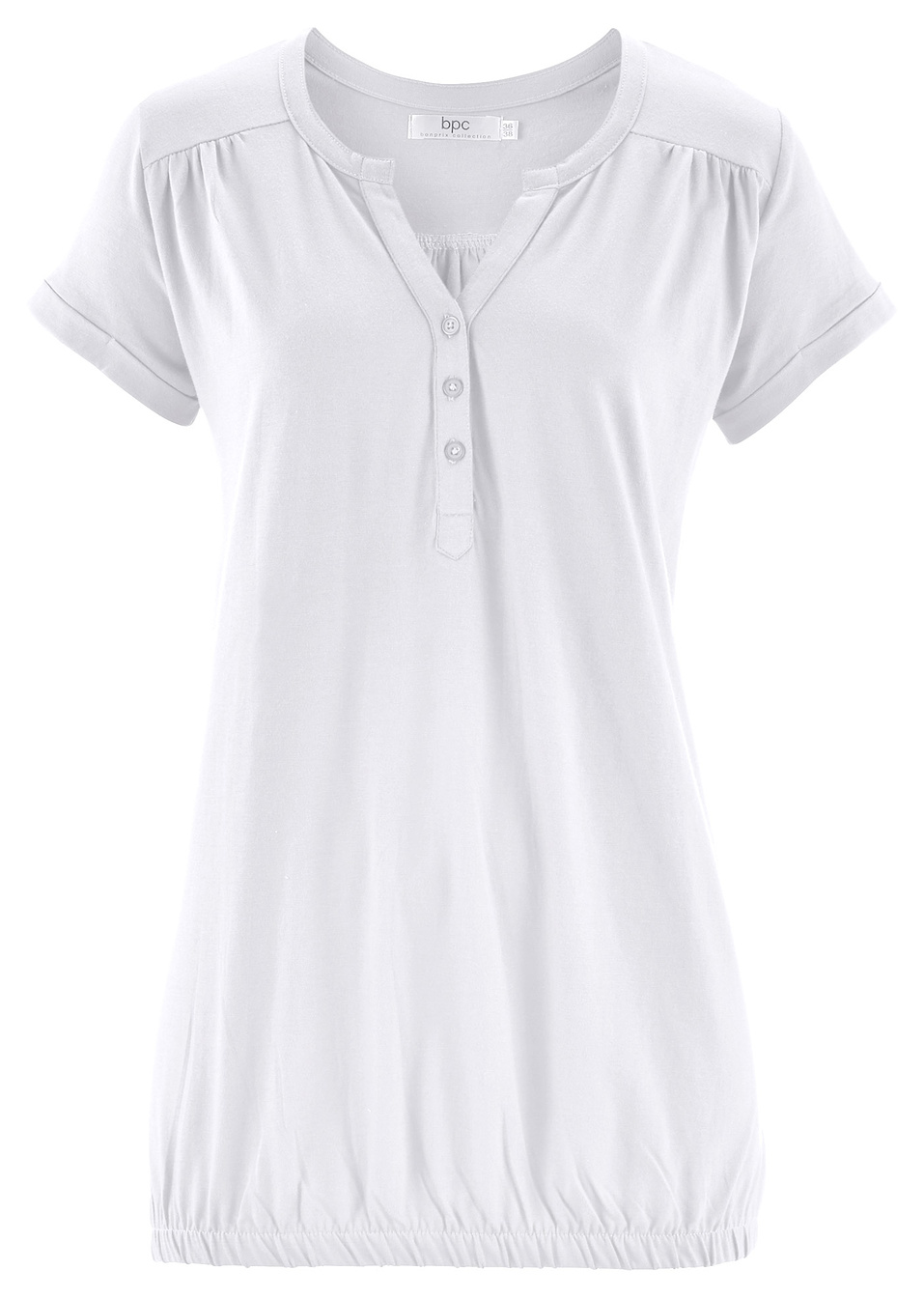 Блуза с къс ръкав-Бяло-bpc bonprix collection