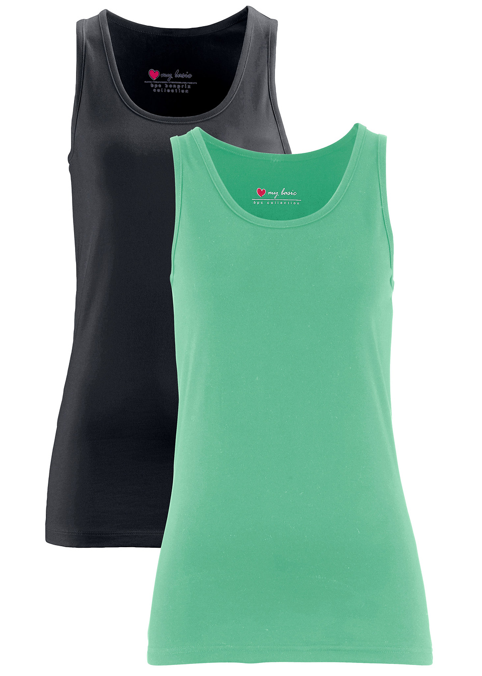 Еластичен потник (опаковка с 2 бр.)-Светла мента + Черно-bpc bonprix collection