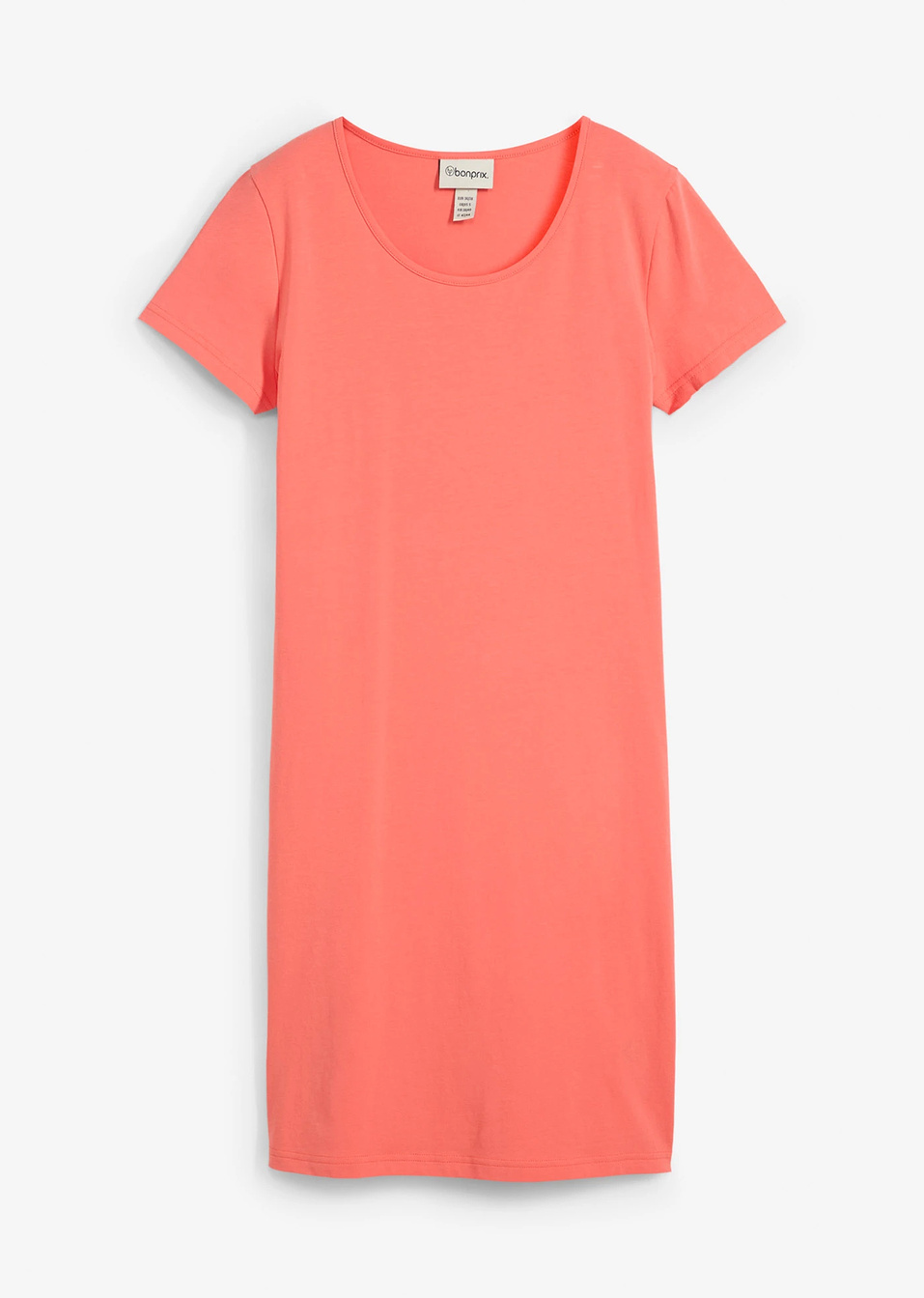 Ελαστικό κοντομάνικο φόρεμα-Σομόν ανοιχτό-bpc bonprix collection