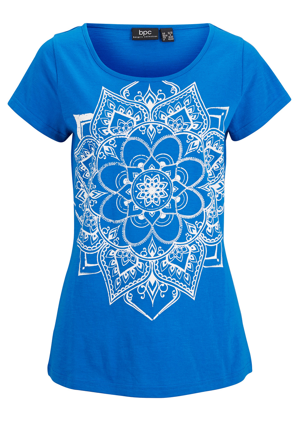 Тениска-Електриково синьо с принт-bpc bonprix collection