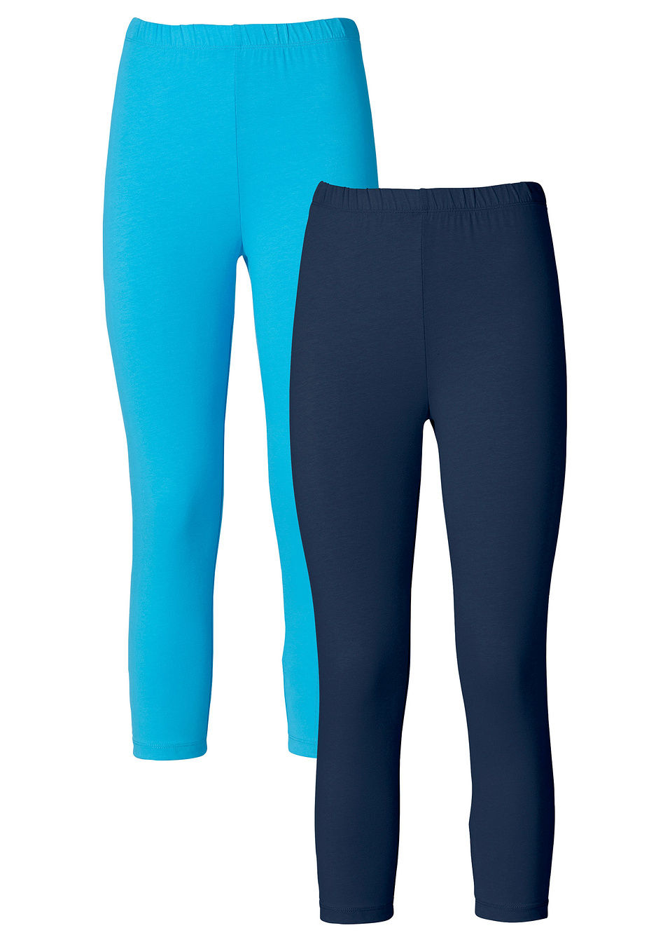 Κάπρι κολάν (συσκευασία των 2)-Μπλε σκούρο + Τιρκουάζ-BODYFLIRT