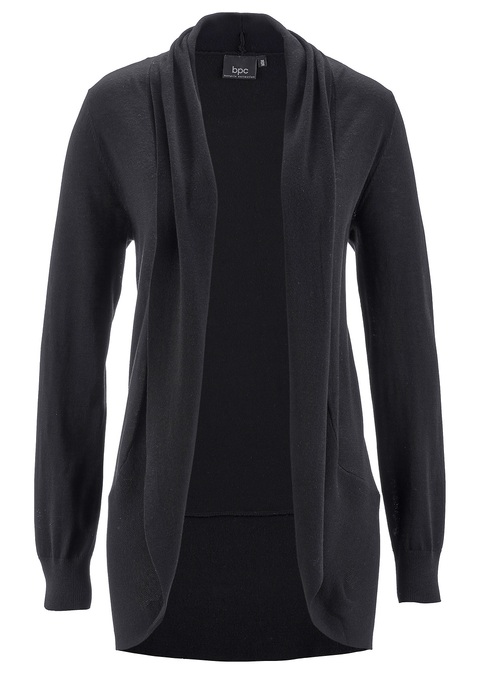 Жилетка с дълъг ръкав-Черно-bpc bonprix collection