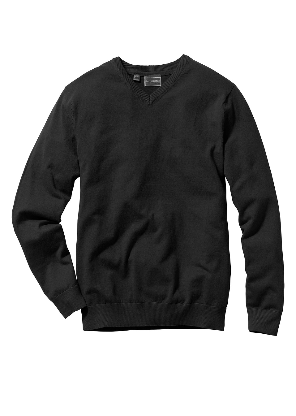 Πουλόβερ με λαιμόκοψη V regular fit-Μαύρο-bpc selection bonprix collection