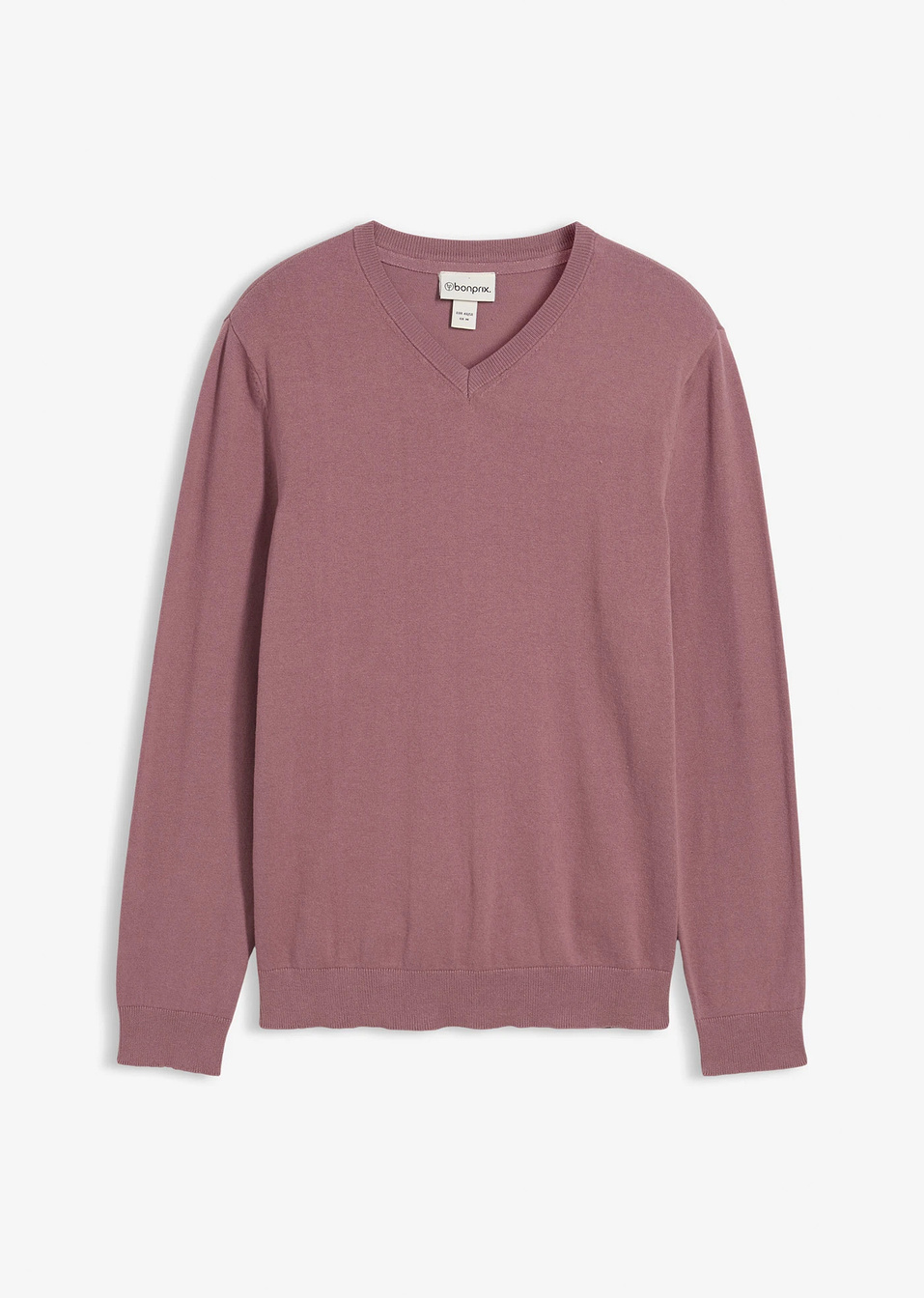 Пуловер с V-образно деколте regular fit-Лилаво-bpc selection bonprix collection