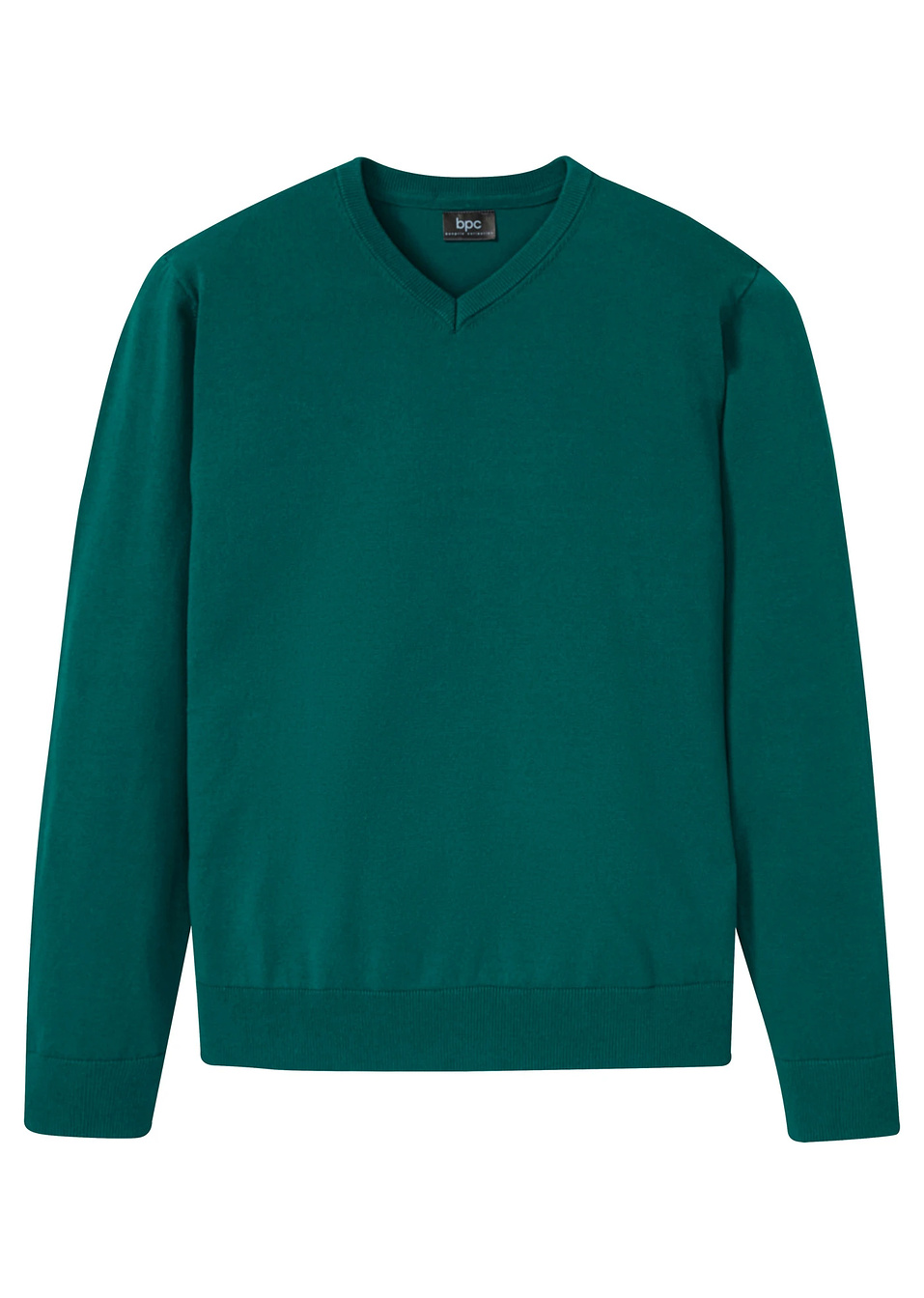 Пуловер с V-образно деколте regular fit-Нефритено зелено-bpc selection bonprix collection