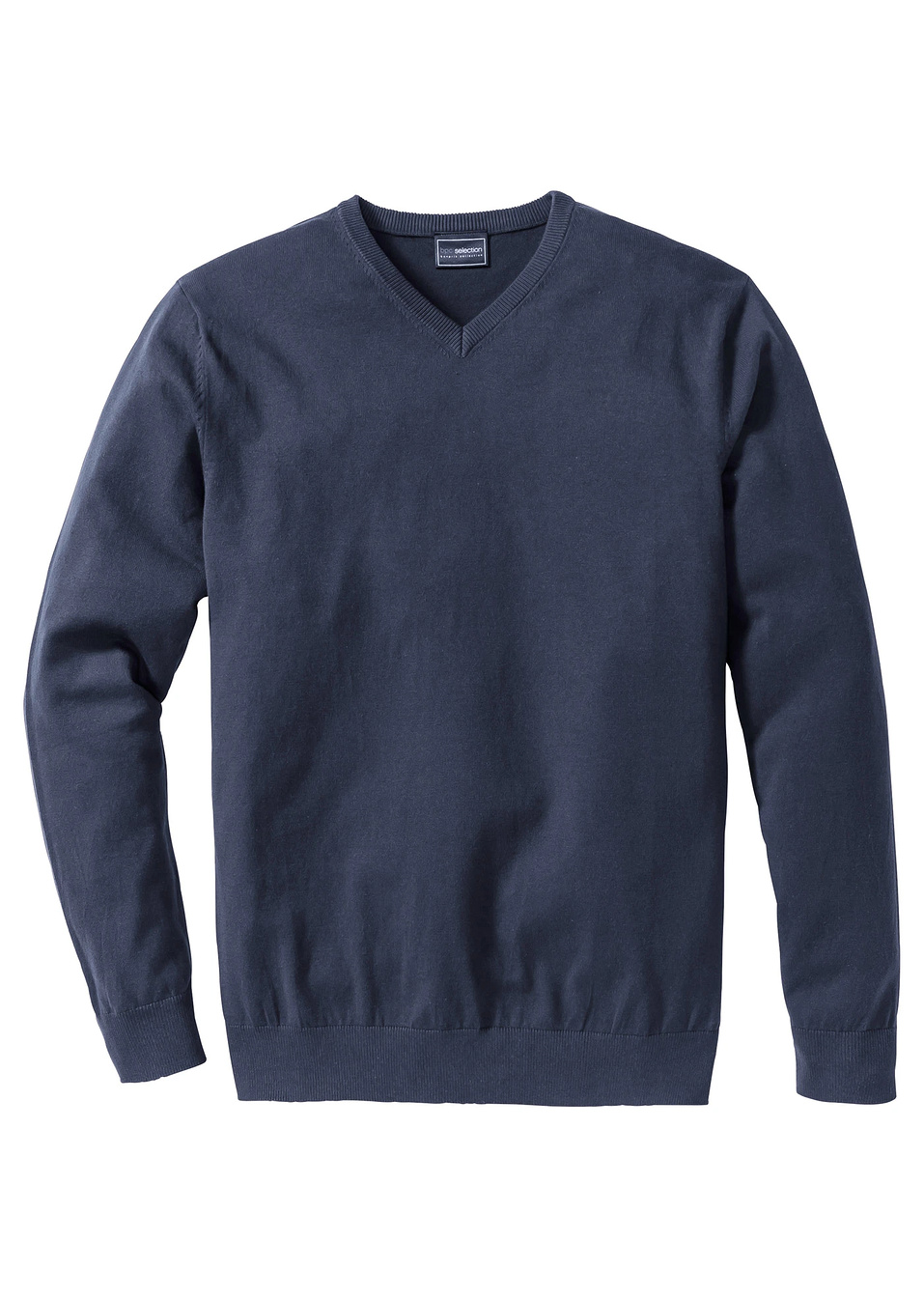 Πουλόβερ με λαιμόκοψη V regular fit-Μπλε σκούρο-bpc selection bonprix collection