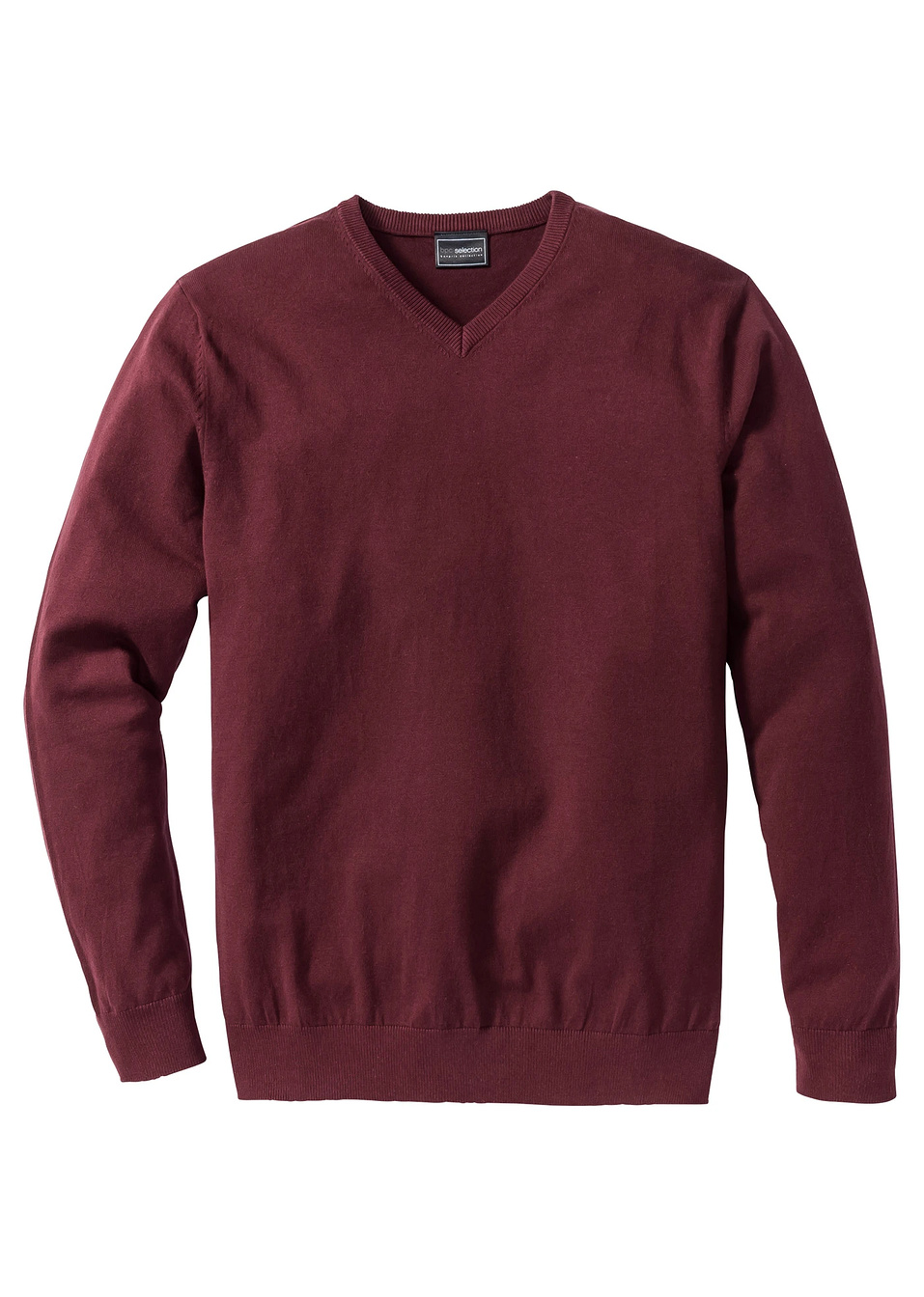 Πουλόβερ με λαιμόκοψη V regular fit-Κόκκινο του σφενδάμου-bpc selection bonprix collection