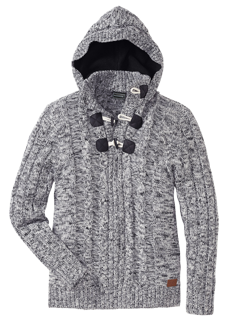 Πουλόβερ slim fit-Μαύρο μελανζέ-RAINBOW