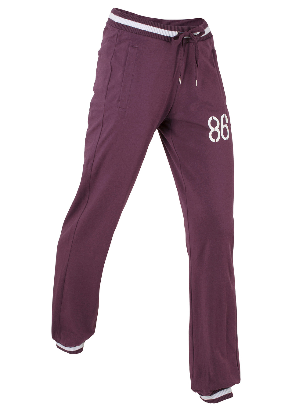 Еластично спортно долнище-Виолетово тъмно горски плод-bpc bonprix collection