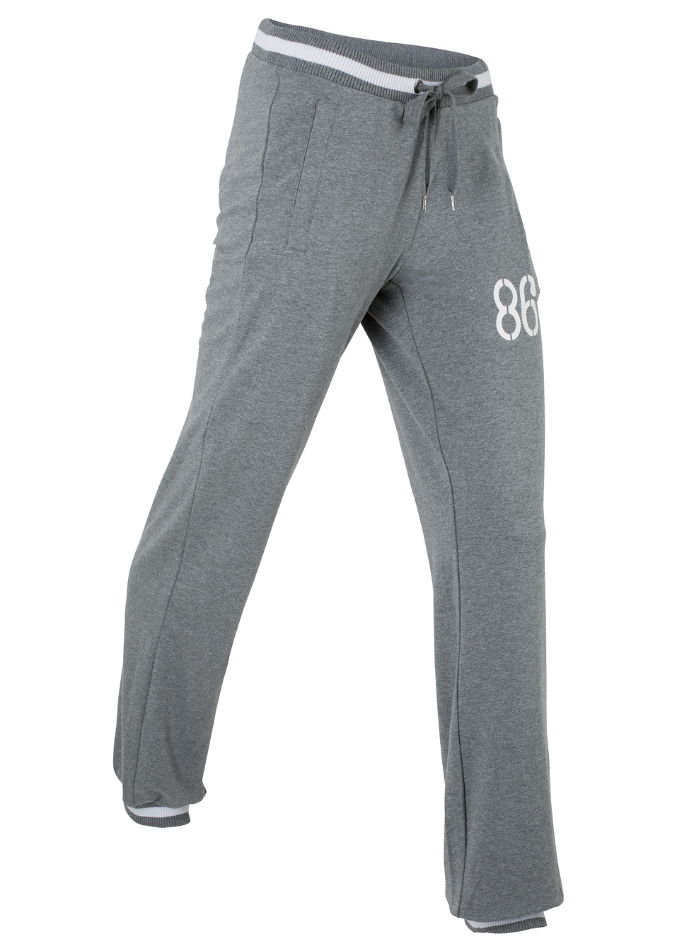 Еластично спортно долнище-Сиво меланж-bpc bonprix collection