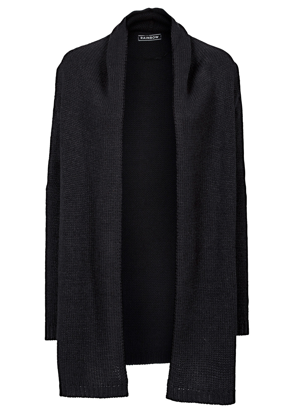 Μακριά ζακέτα-Μαύρο-RAINBOW