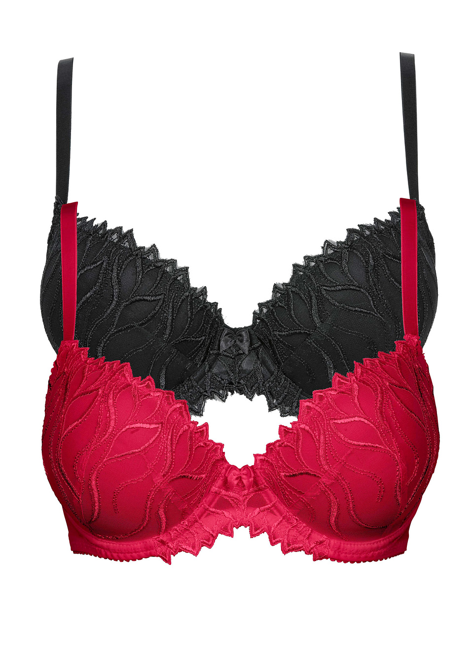 Σουτιέν (συσκευασία των 2)-Κόκκινο + Μαύρο-BODYFLIRT