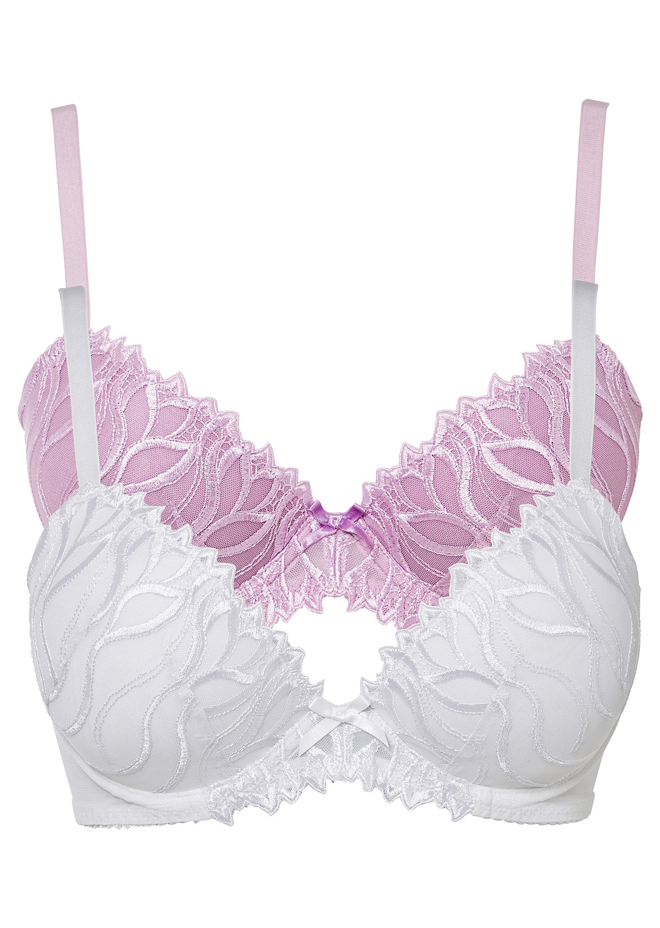 Σουτιέν (συσκευασία των 2)-Λευκό + Λιλά ανοιχτό-BODYFLIRT