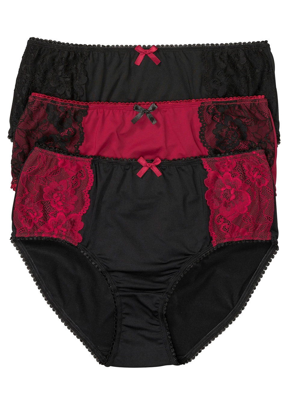 Ψηλόμεσο σλιπ από μικροΐνες-Μαύρο/Κόκκινο του ηλιοβασιλέματος-bpc selection bonprix collection