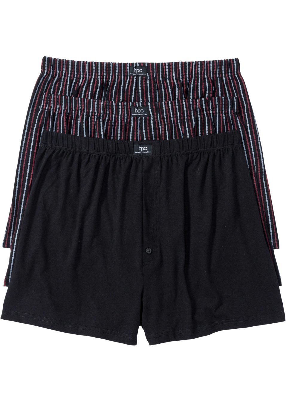 Φαρδύ μποξεράκι (συσκευασία των 3)-Μαύρο εμπριμέ-bpc bonprix collection