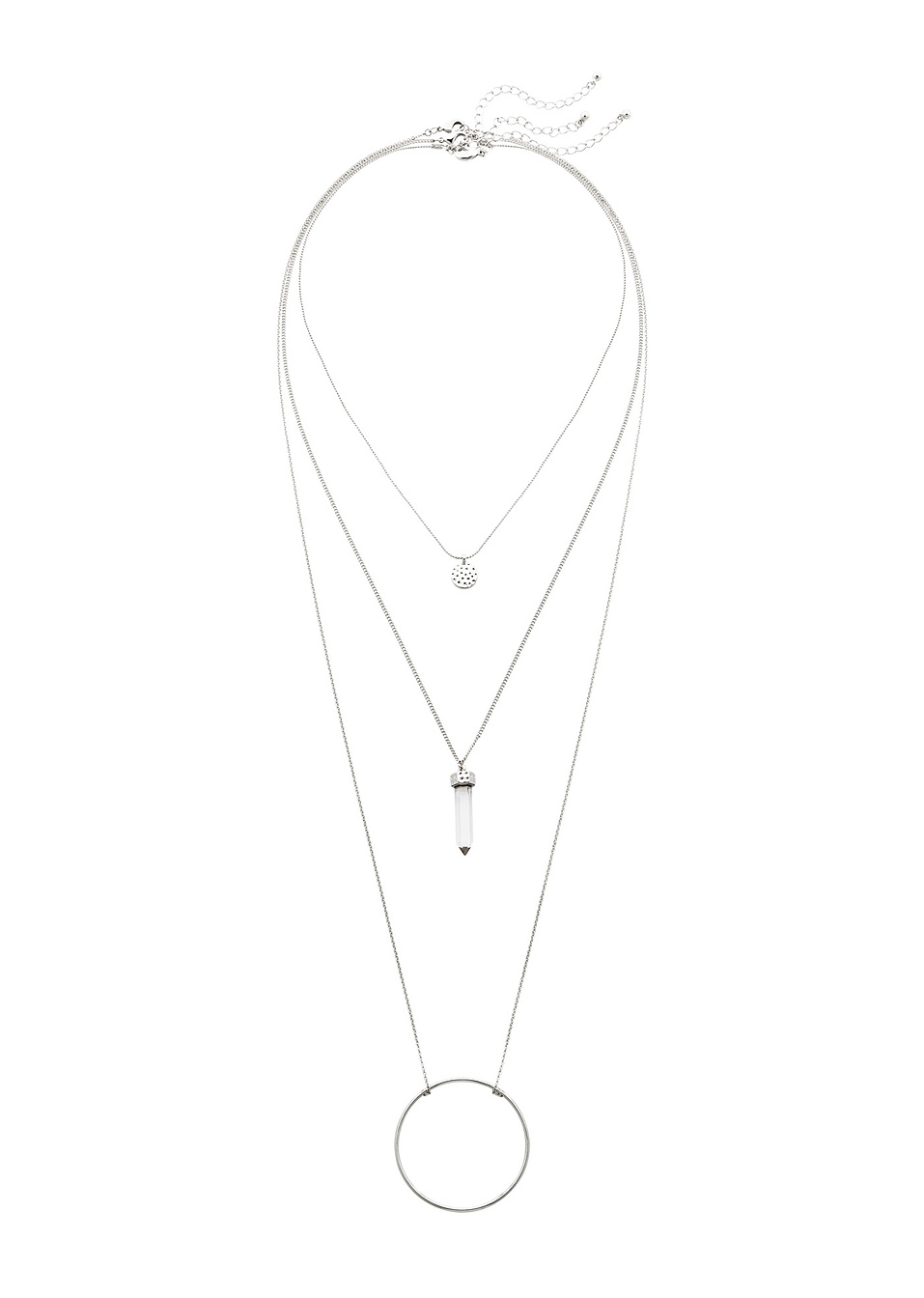 Σετ κολιέ (σετ 3 τεμαχίων)-Ασημί-bpc bonprix collection