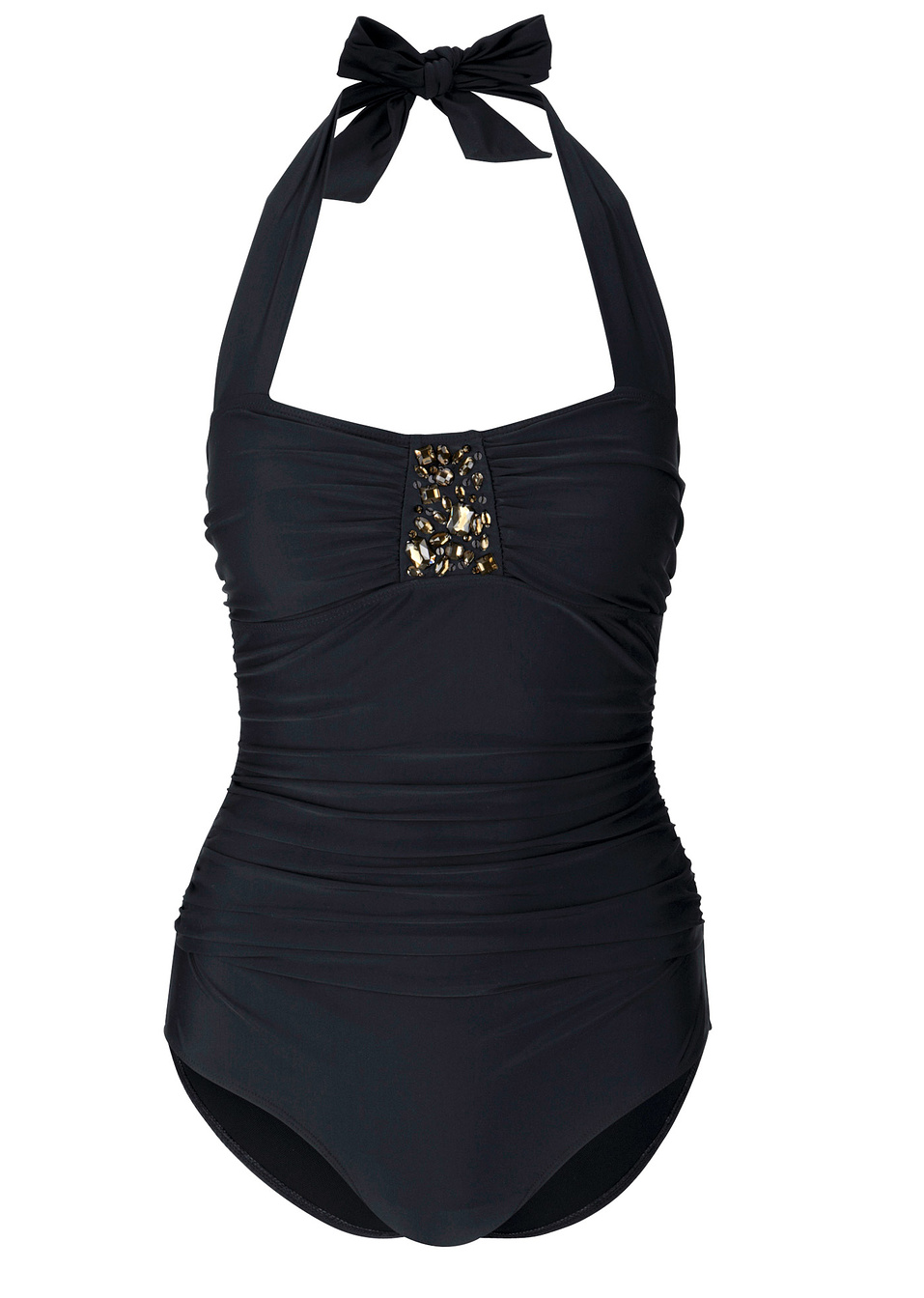 Оформящ цял бански-Черно-