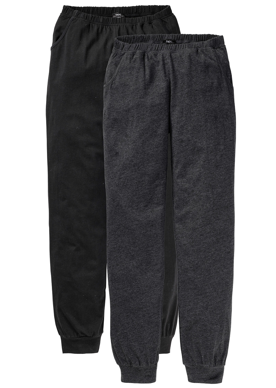 Παντελόνι ζέρσεϊ (συσκευασία των 2)-Ανθρακί μελανζέ + Μαύρο-bpc bonprix collection