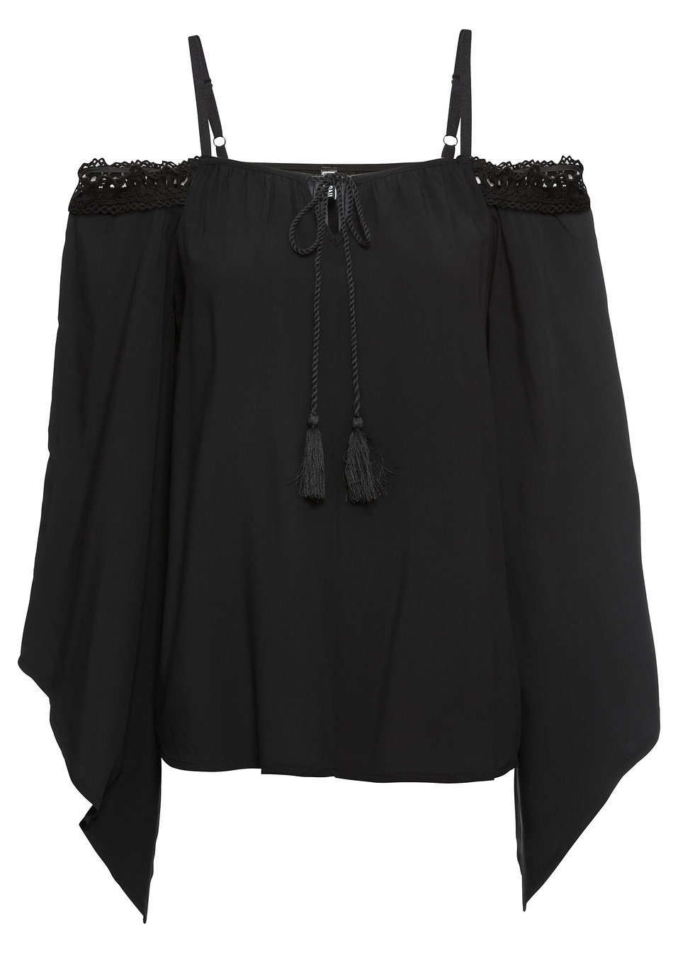 Туника с дантела-Черно-RAINBOW