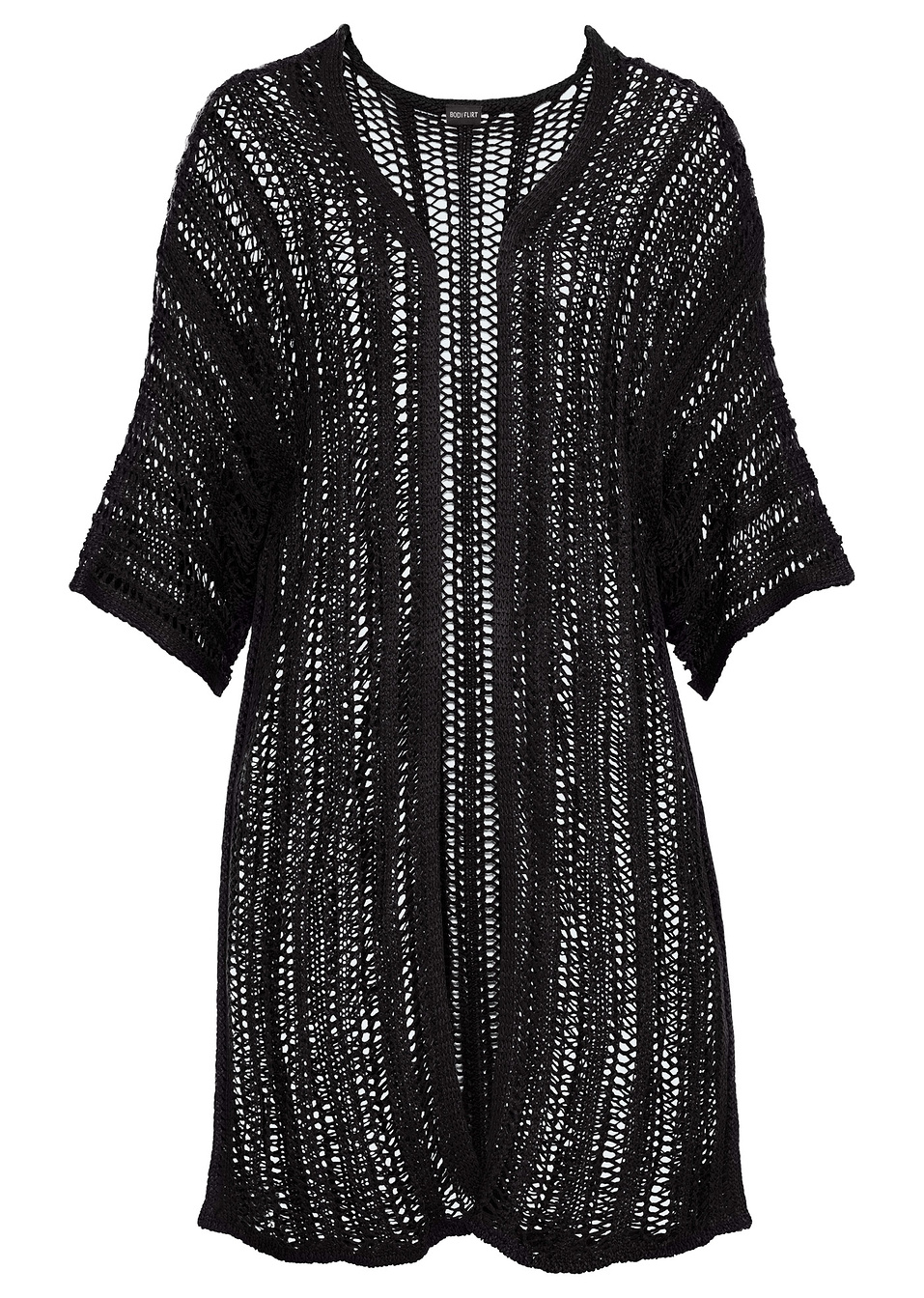 Διάτρητη ζακέτα-Μαύρο-BODYFLIRT