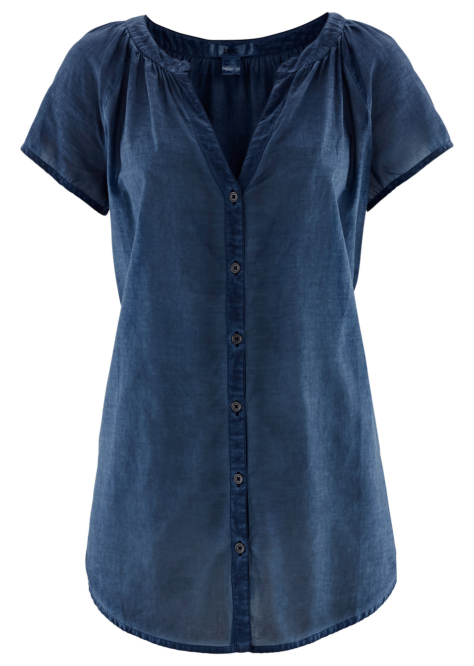 Κοντομάνικο βαμβακερό πουκάμισο-Μπλε σκούρο-bpc bonprix collection