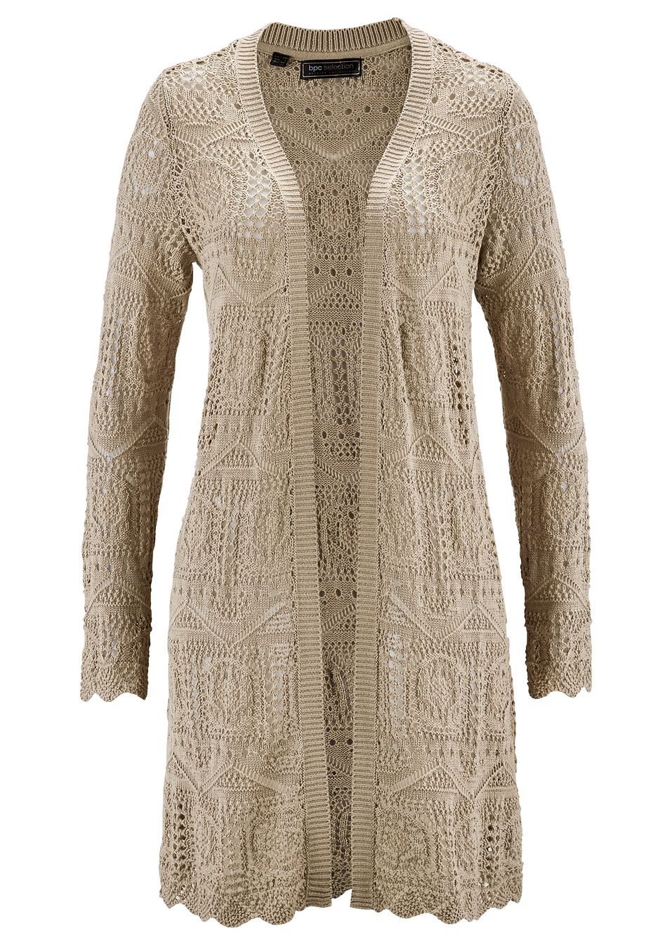 Ажурна жилетка-Пясък-bpc selection bonprix collection