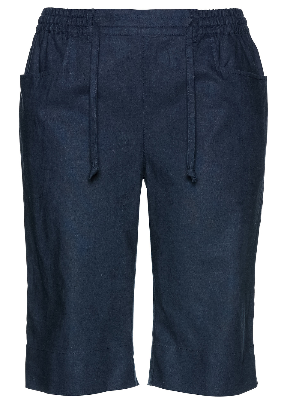 Βερμούδα από μεικτό λινό-Μπλε σκούρο-bpc bonprix collection