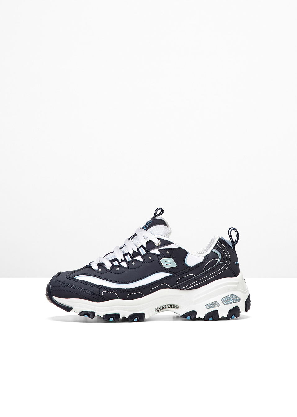 Δερμάτινα sneakers Skechers-Μπλε σκούρο/Λευκό-Skechers