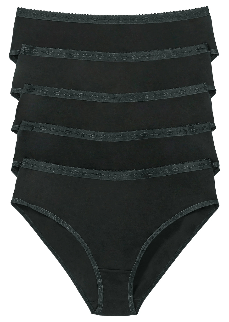 Ψηλόμεσο σλιπ (συσκευασία των 5)-Μαύρο-bpc bonprix collection