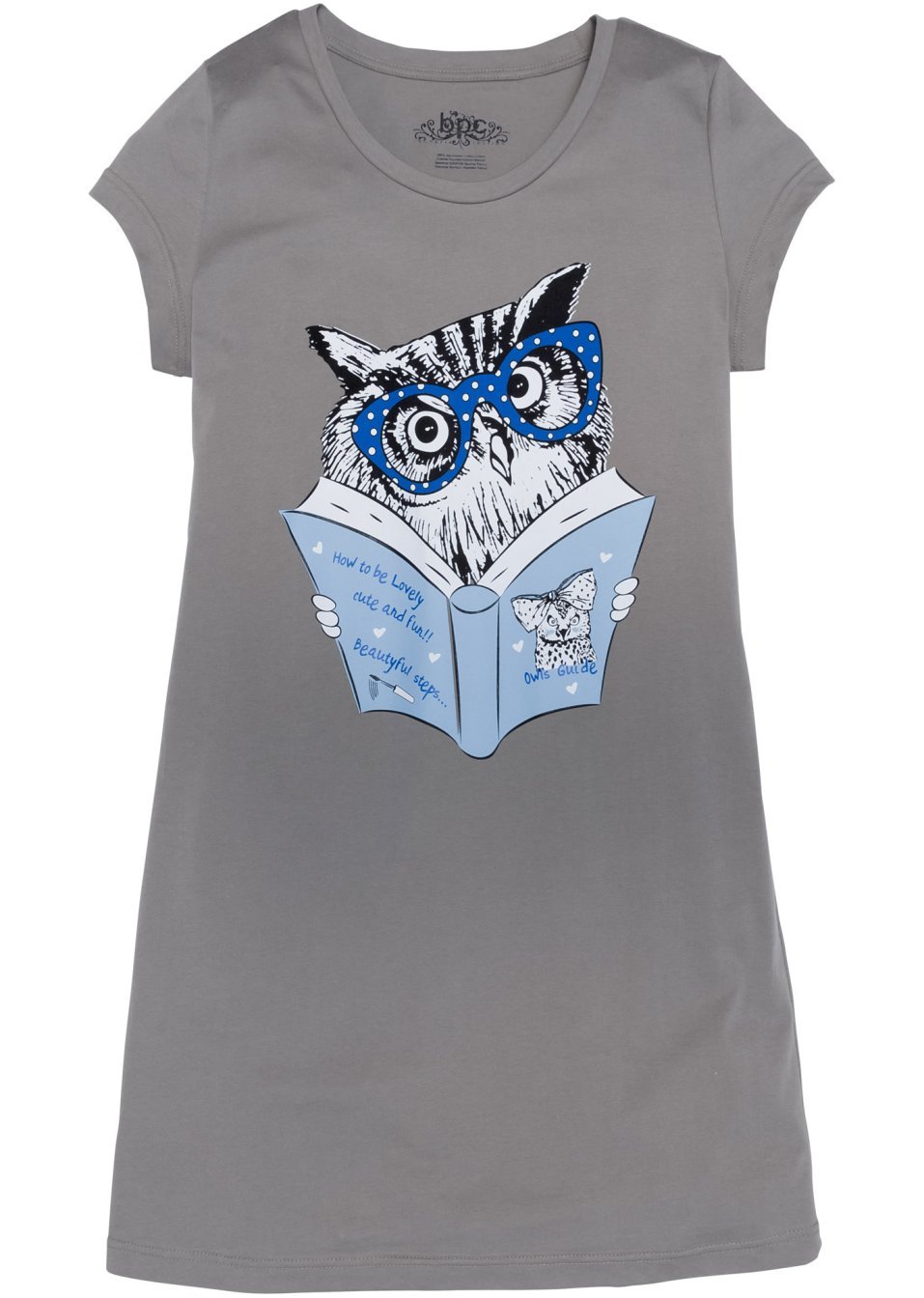 Νυχτικό-Γκρι με στάμπα-bpc bonprix collection