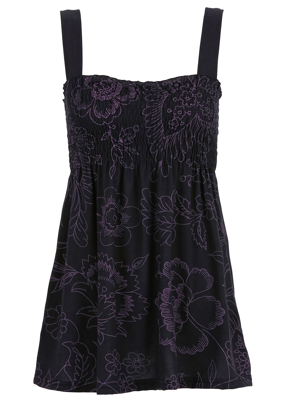 Дълъг топ-Черно/Виолетово тъмно-BODYFLIRT