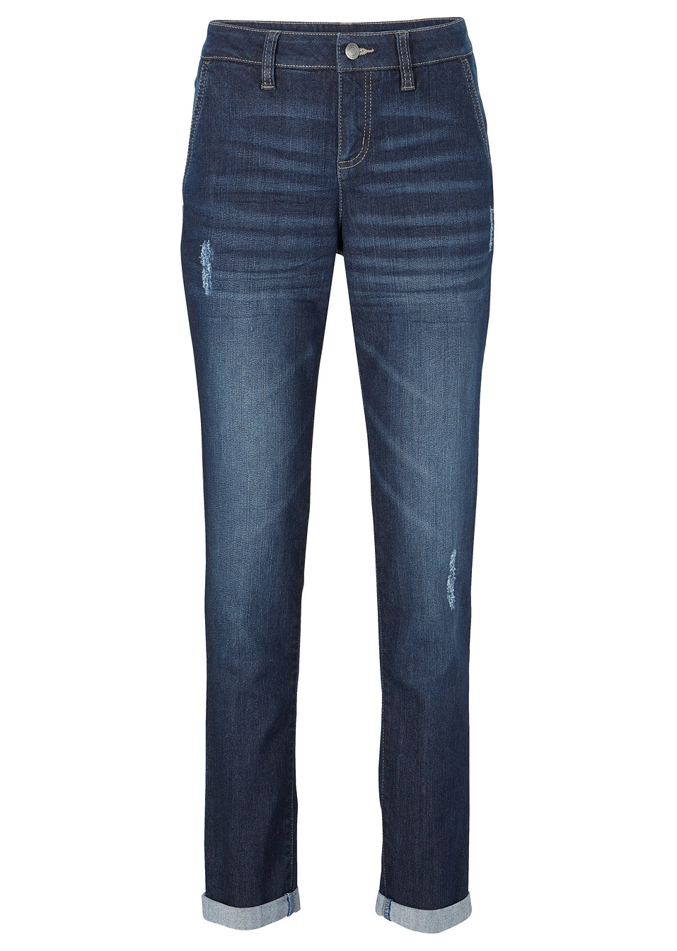 Ελαστικό τζιν boyfriend comfort-Μπλε σκούρο used-John Baner JEANSWEAR