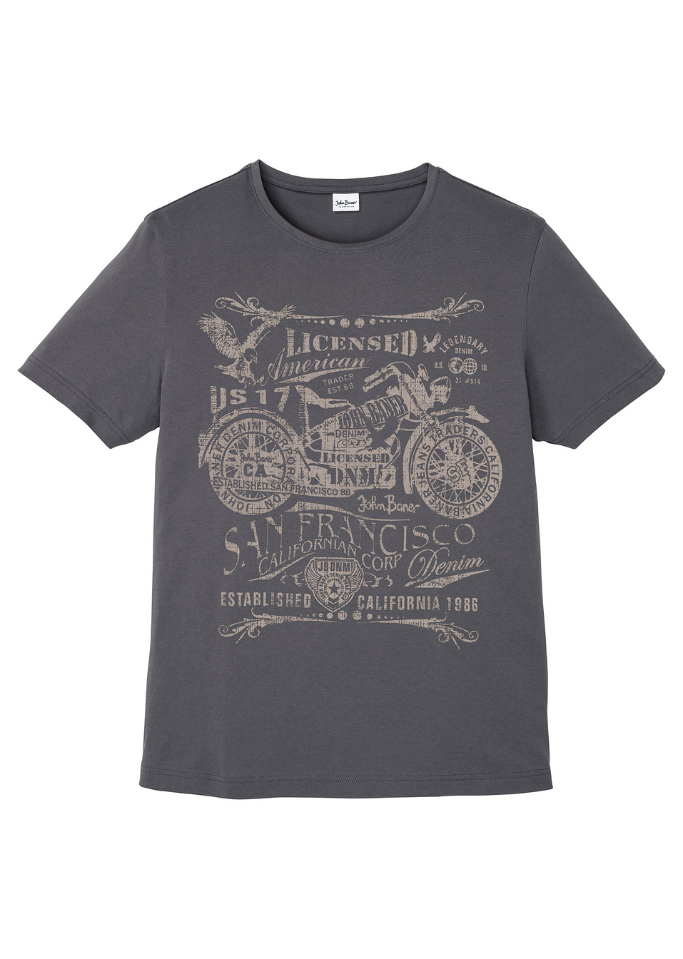 Μπλούζα με στάμπα regular fit-Ανθρακί-John Baner JEANSWEAR