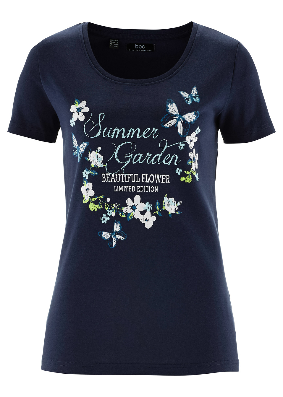 Κοντομάνικη μπλούζα-Μπλε σκούρο με στάμπα-bpc bonprix collection