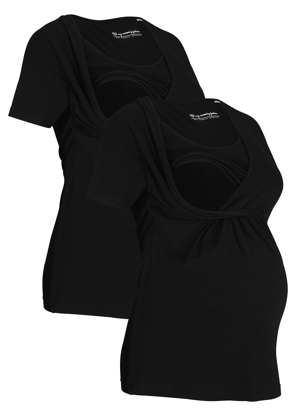 Μπλούζα εγκυμοσύνης και θηλασμού-Μαύρο + Μαύρο-bpc bonprix collection