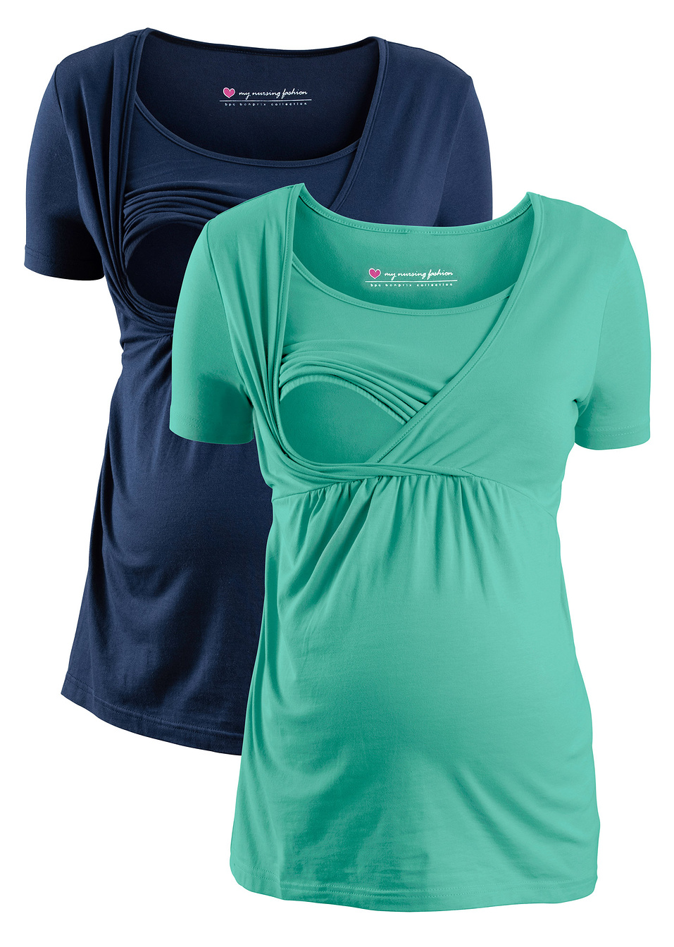 Μπλούζα εγκυμοσύνης και θηλασμού-Μπλε σκούρο + Της μέντας-bpc bonprix collection