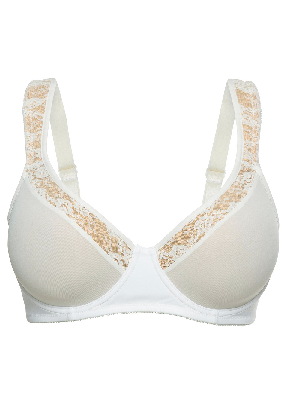 Σουτιέν με μπανέλα-Λευκό κρεμ/Καπουτσίνο-bpc selection bonprix collection