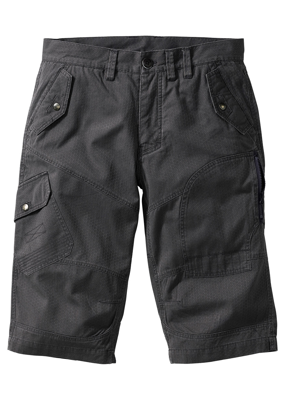 Дълги бермуди regular fit-Антрацитно-RAINBOW