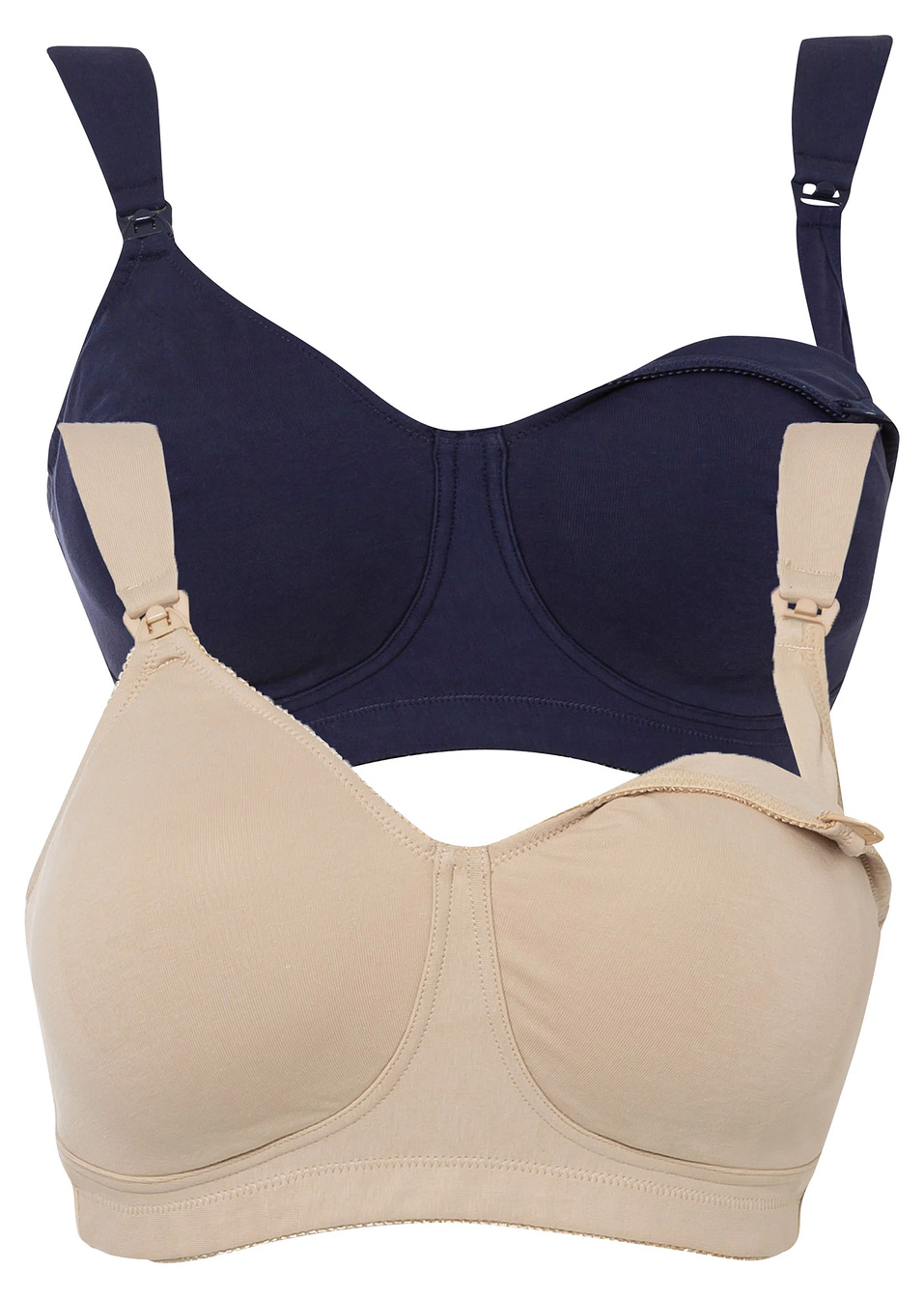 Сутиен за кърмене (опаковка с 2 бр.)-Тъмно синьо + Телесен цвят-bpc bonprix collection Nice Size