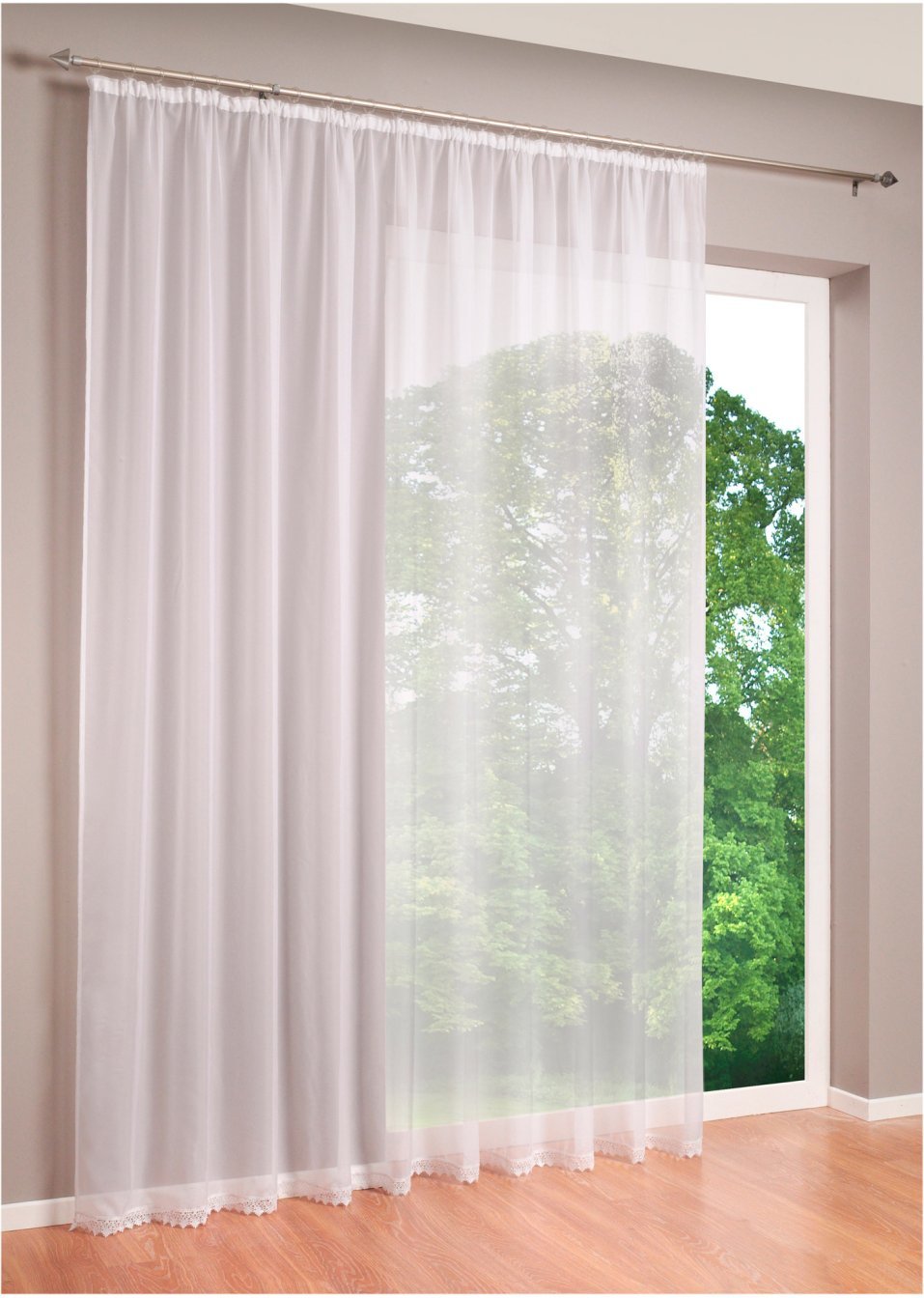 Μακριά κουρτίνα «Lissy»-Λευκό-