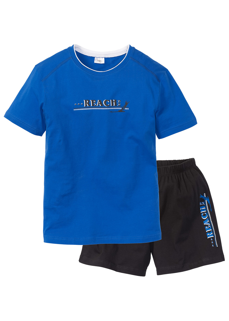 Κοντή πιτζάμα (σετ 2 τεμ.)-Μπλε ελεκτρίκ/Μαύρο-bpc bonprix collection