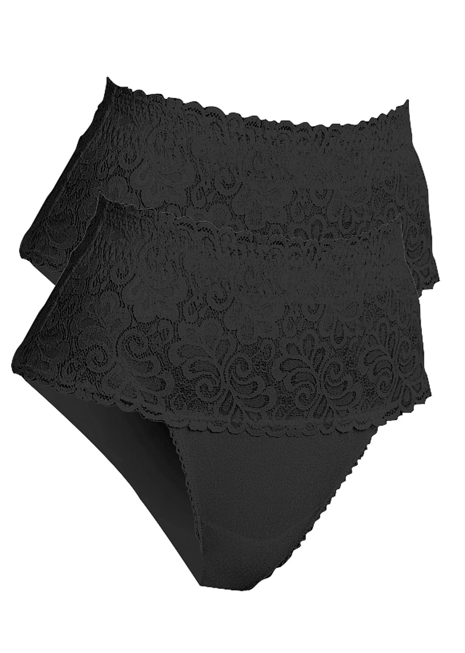 Φαρδύ σλιπ που σμιλεύει (συσκευασία των 2)-Μαύρο-bpc bonprix collection - Nice Size