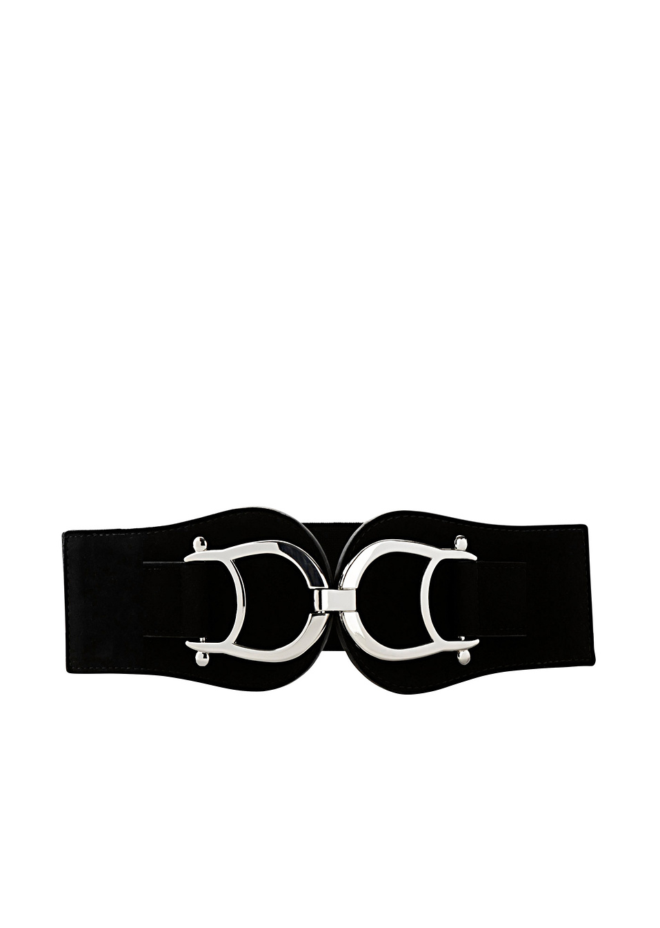 Ελαστική ζώνη με μεγάλη αγκράφα-Μαύρο-bpc bonprix collection