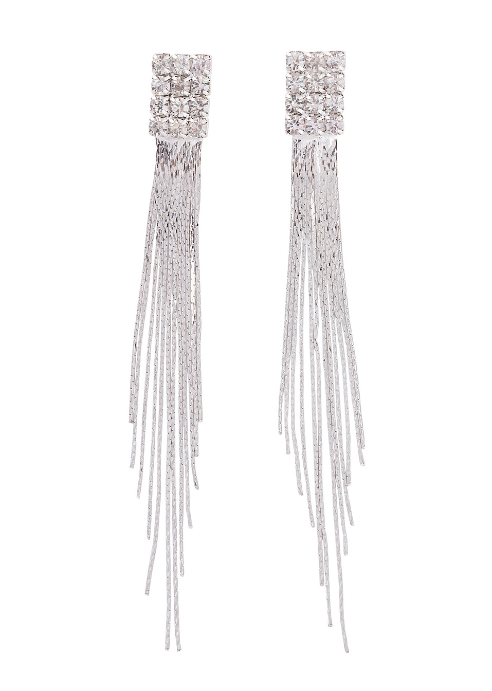 Обици с камъчета-Сребристо-bpc bonprix collection