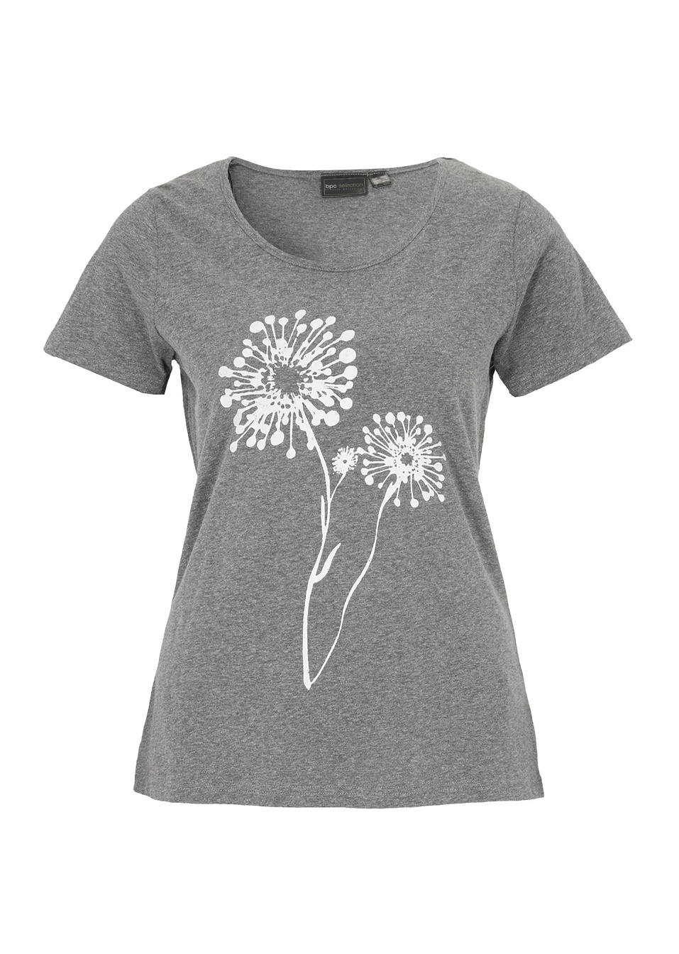 Κοντομάνικη μπλούζα-Γκρι μελανζέ/Μαύρο-bpc selection bonprix collection