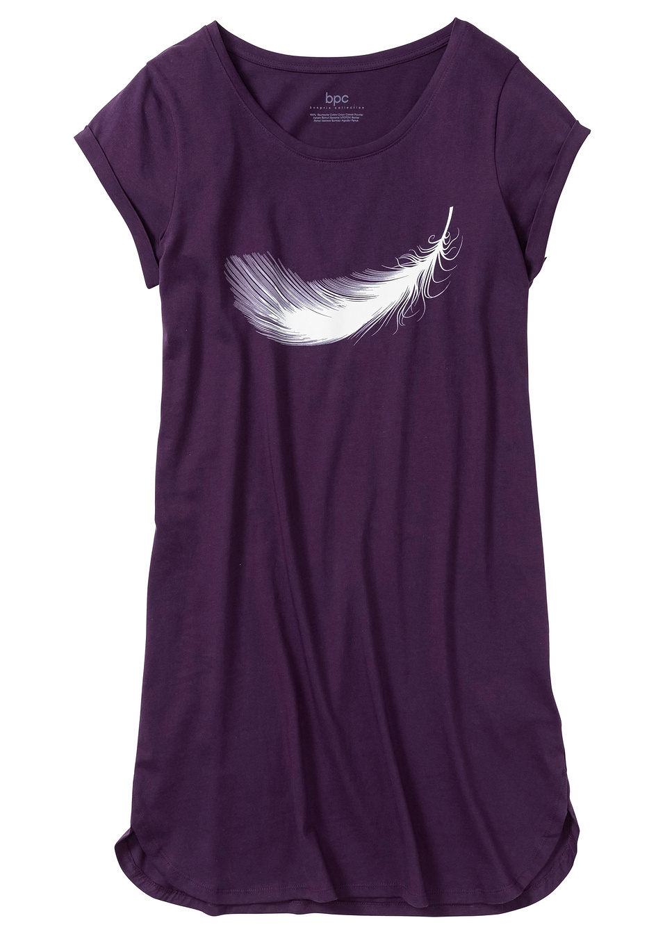 Νυχτικό από βιολογικό βαμβάκι-Δαμασκηνί με στάμπα-bpc bonprix collection