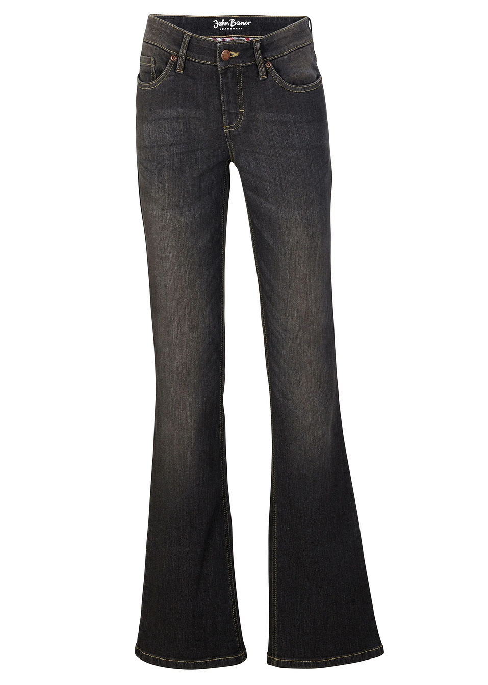 Ελαστικό τζιν comfort bootcut-Μαύρο denim used-John Baner JEANSWEAR