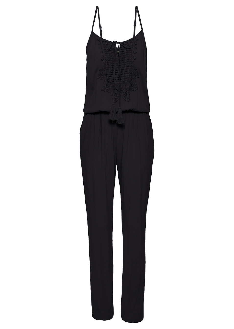 Ολόσωμη φόρμα με δαντέλα-Μαύρο-BODYFLIRT